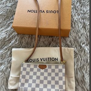 Authentic Louis Vuitton Damier Azur double zip pochette.